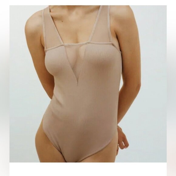 Zara Tops - NWT ZARA Combination Tulle Bodysuit S